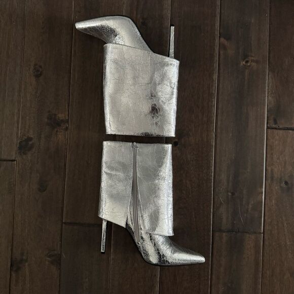 I.N.C. International Concepts Sabeel Cuff Silver Stiletto Booties 8.5 NWOT - Picture 1 of 9